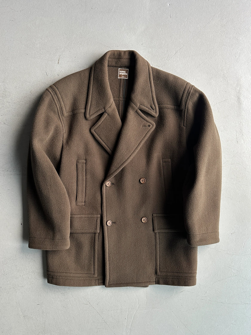 ISSEY MIYAKE MEN - F/W 1983 THREE WAYS COLLAR WOOL PEACOAT