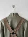 BRITISH LABEL - late 1990s LEATHER JACKET WITH BONDAGE DETAILS