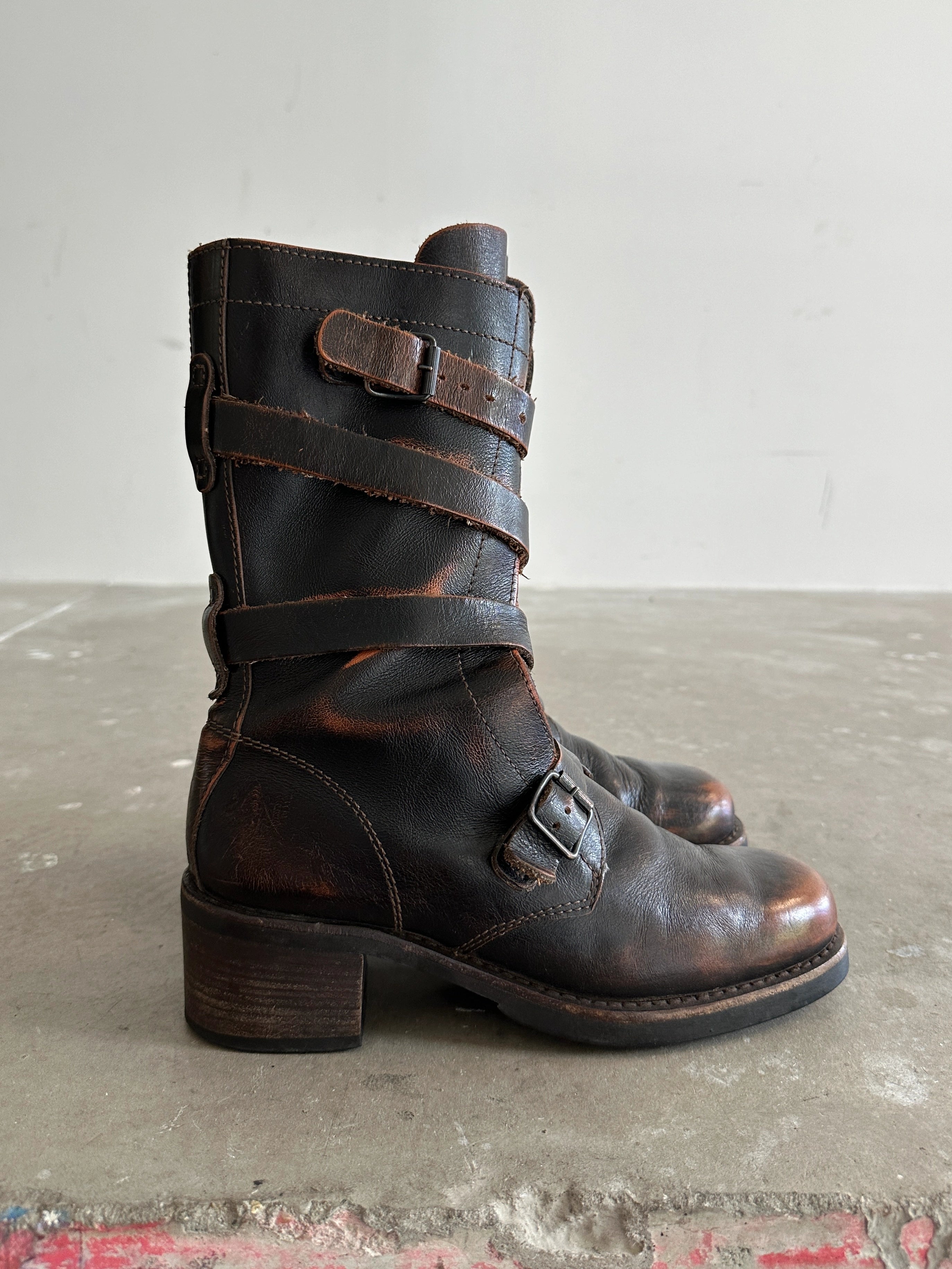 AKETOHN - 1990s SQUARE TOE LEATHER BOOTS