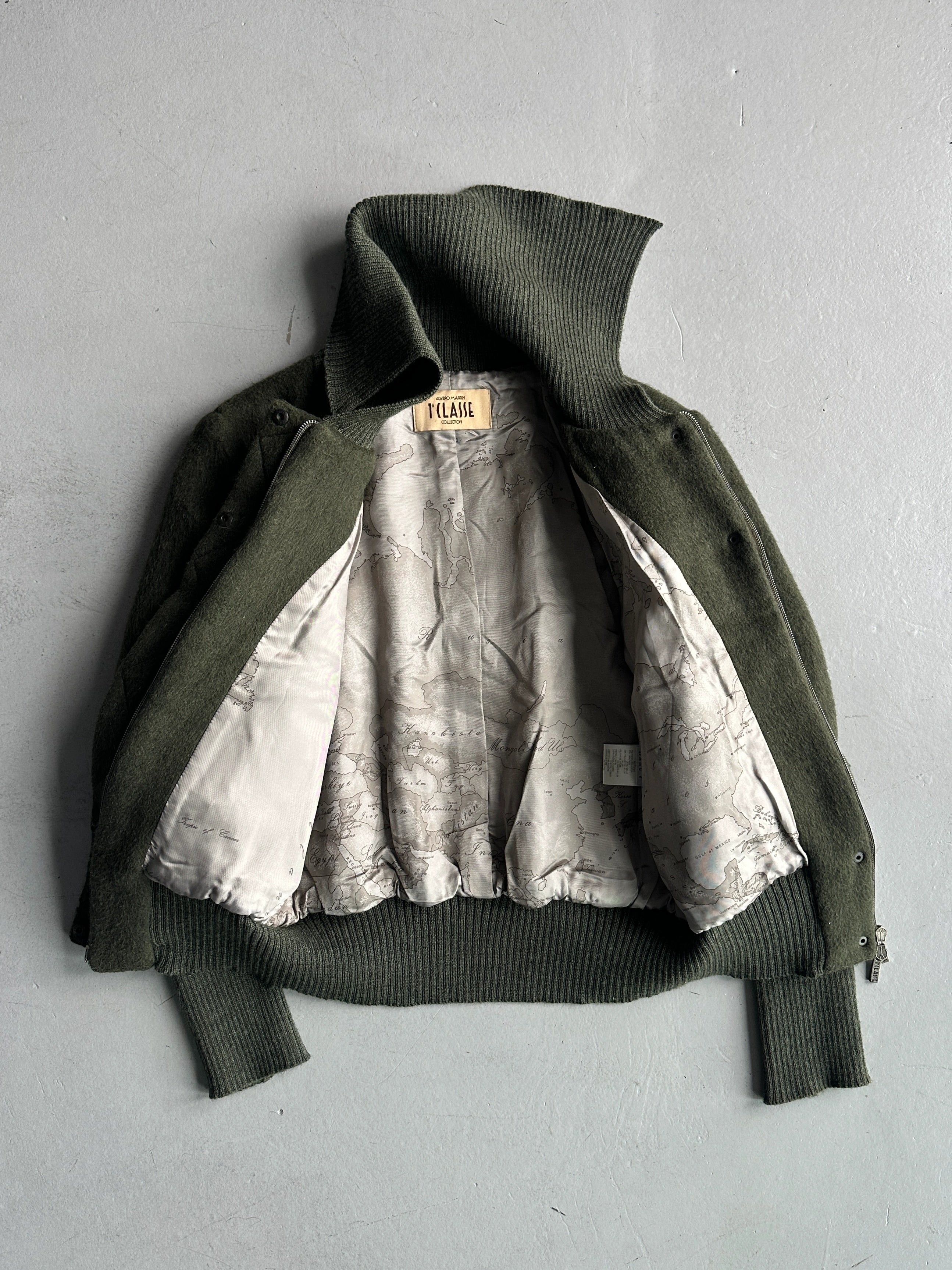 ALVIERO MARTINI - F/W 2009 BOMBER JACKET WITH ELONGATED RIBBED CUFFS