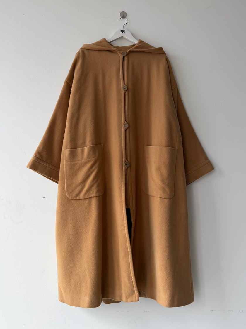 EMPORIO ARMANI - 1980s HOODED LONG CAPE COAT
