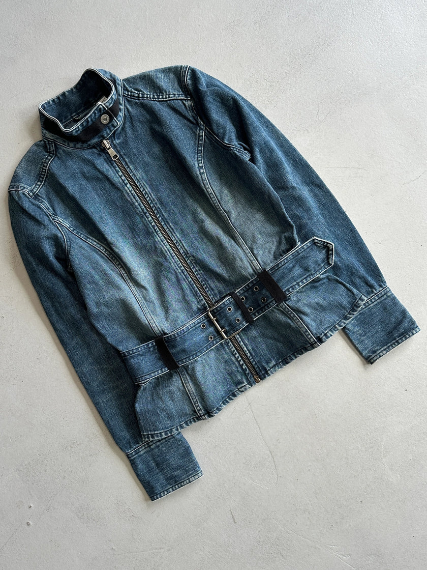 ARMANI EXCHANGE - 2000s BELTED DENIM JACKET