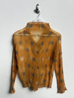 ISSEY MIYAKE - early 2000s POLKA DOT PLEATED BUTTONED BLOUSE
