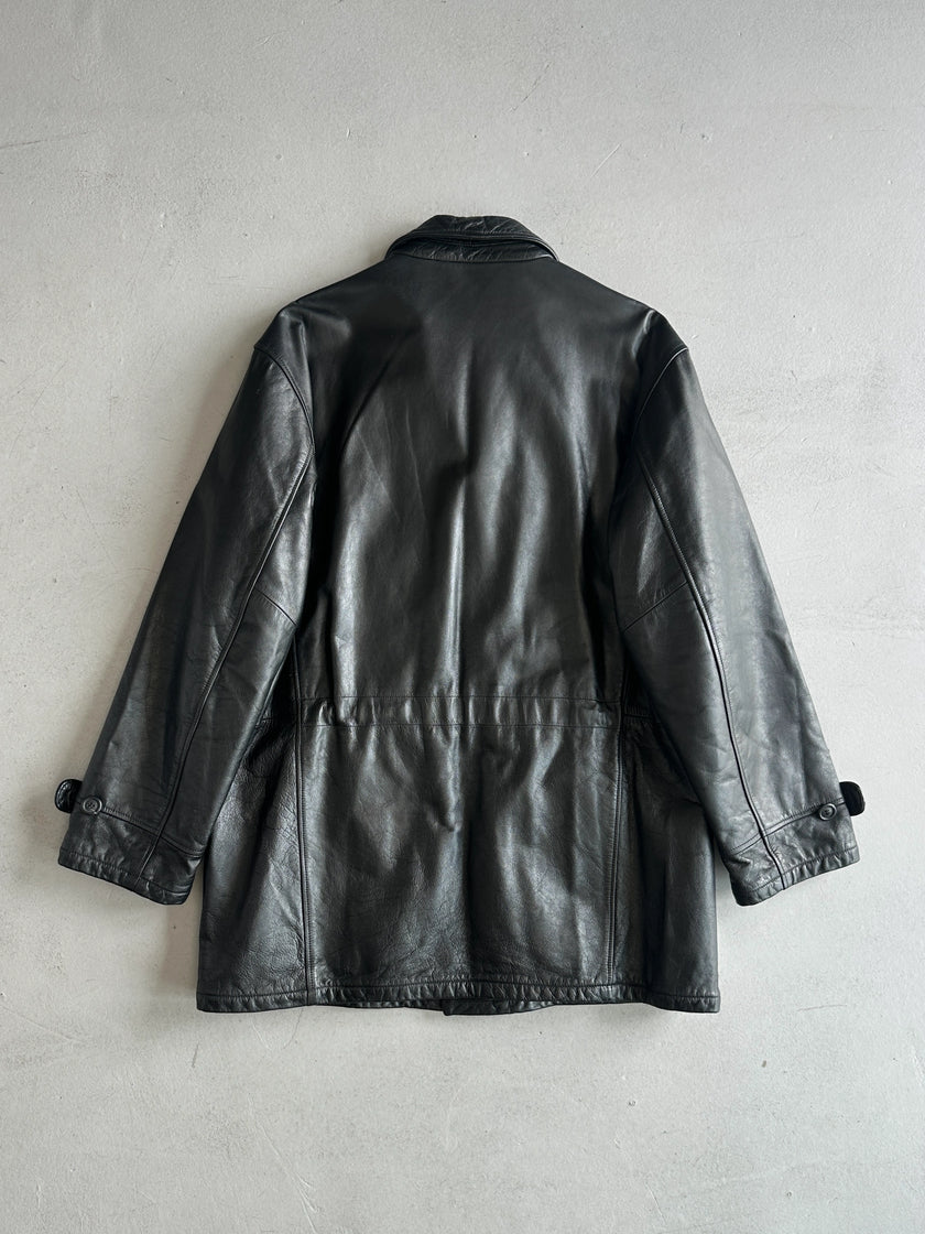 ARMANI JEANS - 1990s STRAIGHT FIT LEATHER JACKET