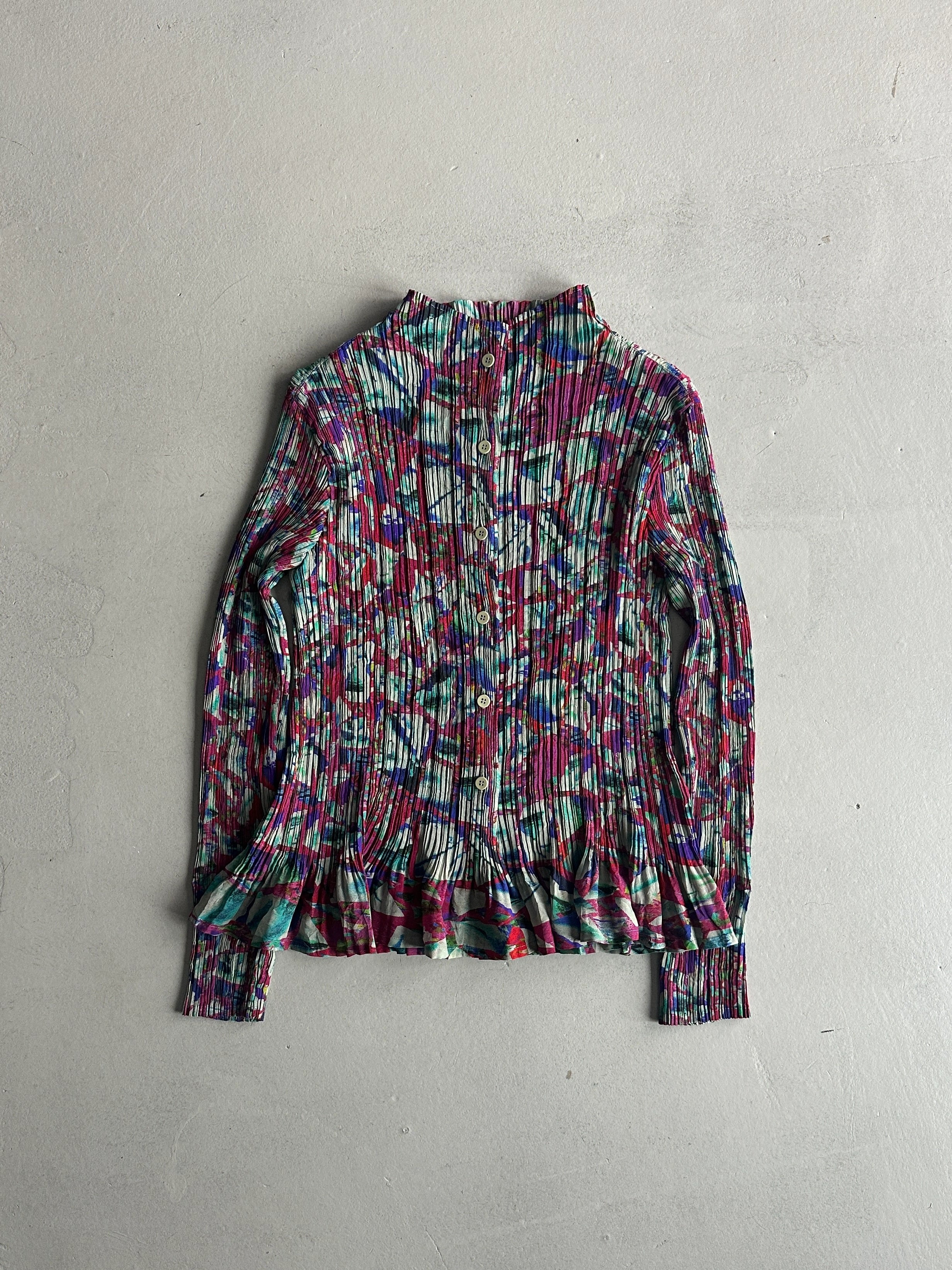 ISSEY MIYAKE FÈTE - S/S 2008 ABSTRACT PRINT BUTTONED BLOUSE