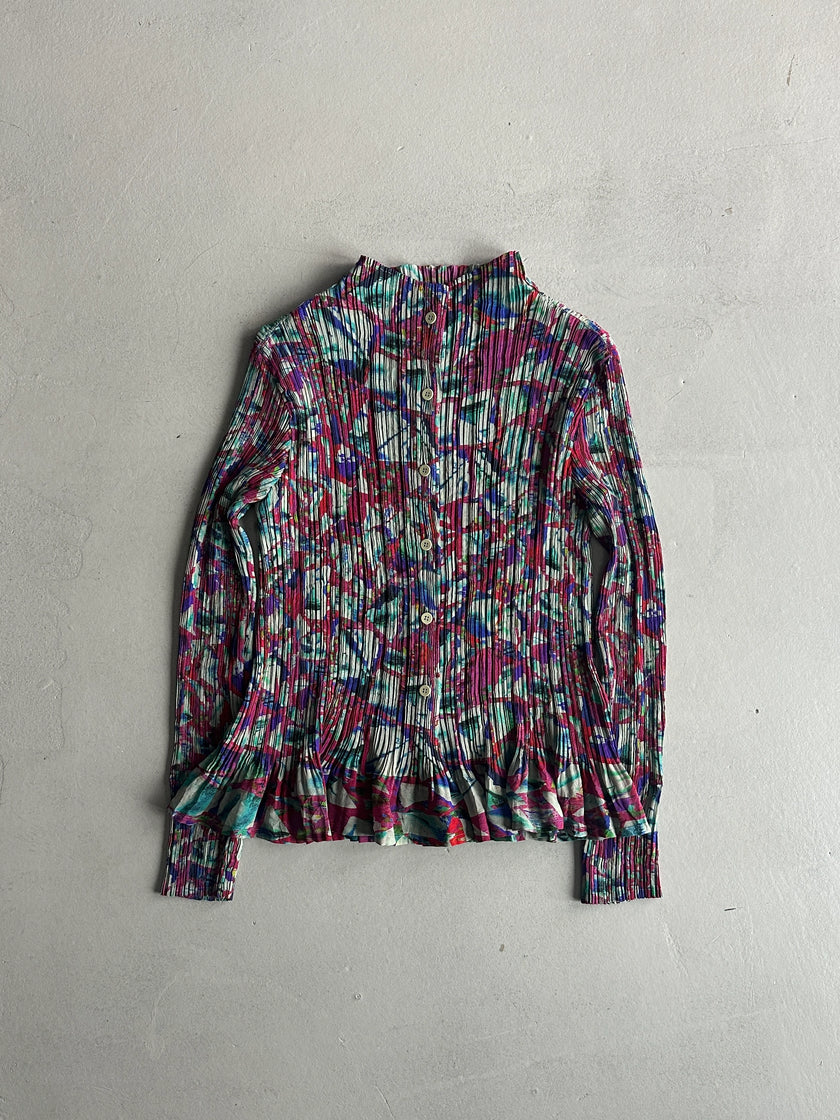 ISSEY MIYAKE FÈTE - S/S 2008 ABSTRACT PRINT BUTTONED BLOUSE