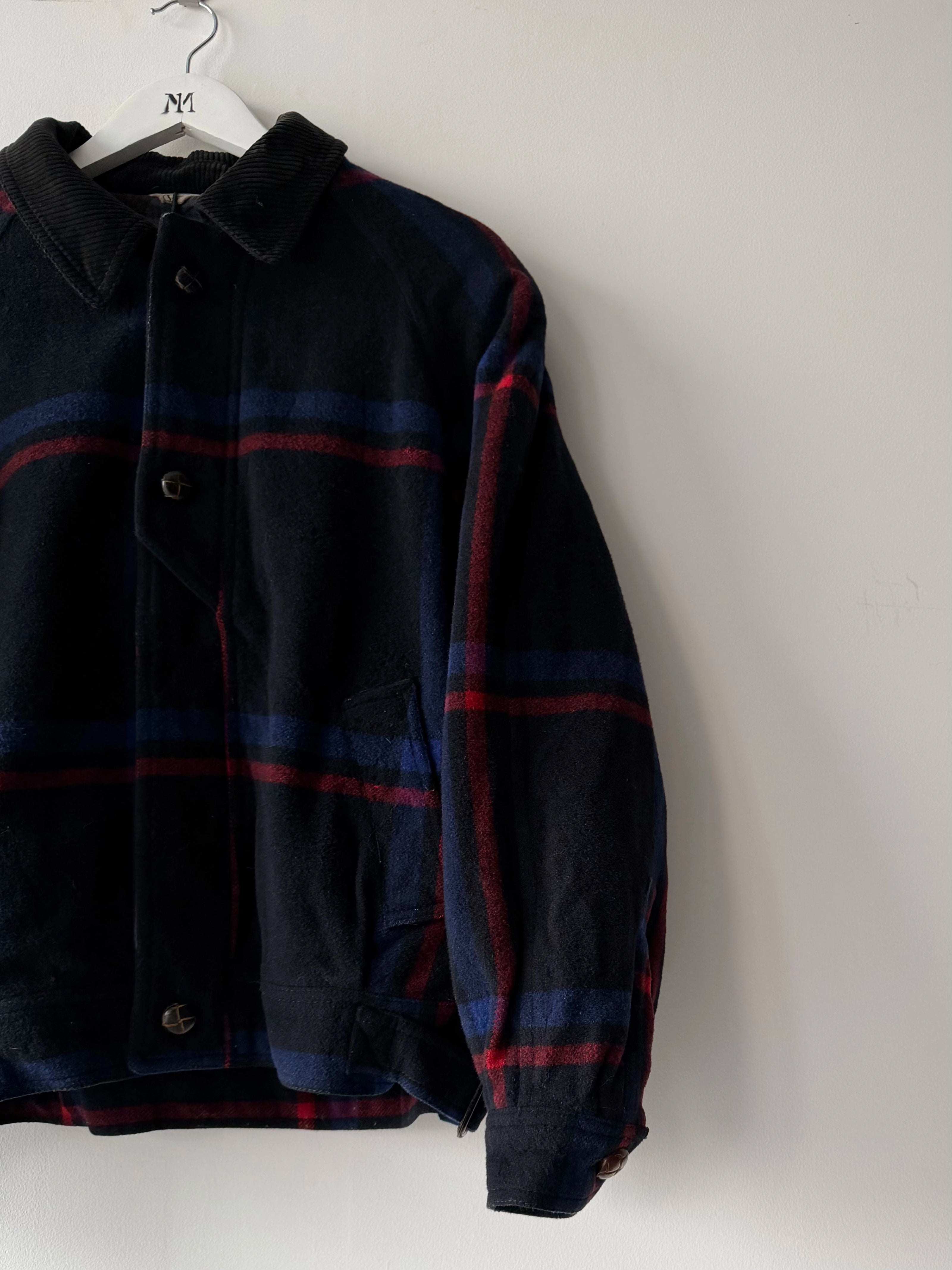 VALENTINO - 1980s BOXY FIT PLAID BOMBER JACKET