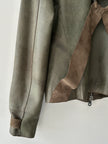 BRITISH LABEL - late 1990s LEATHER JACKET WITH BONDAGE DETAILS