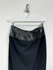 JEAN PAUL GAULTIER - A/W 1995 SAMPLE LONGUETTE SKIRT WITH LEATHER WAISTBAND