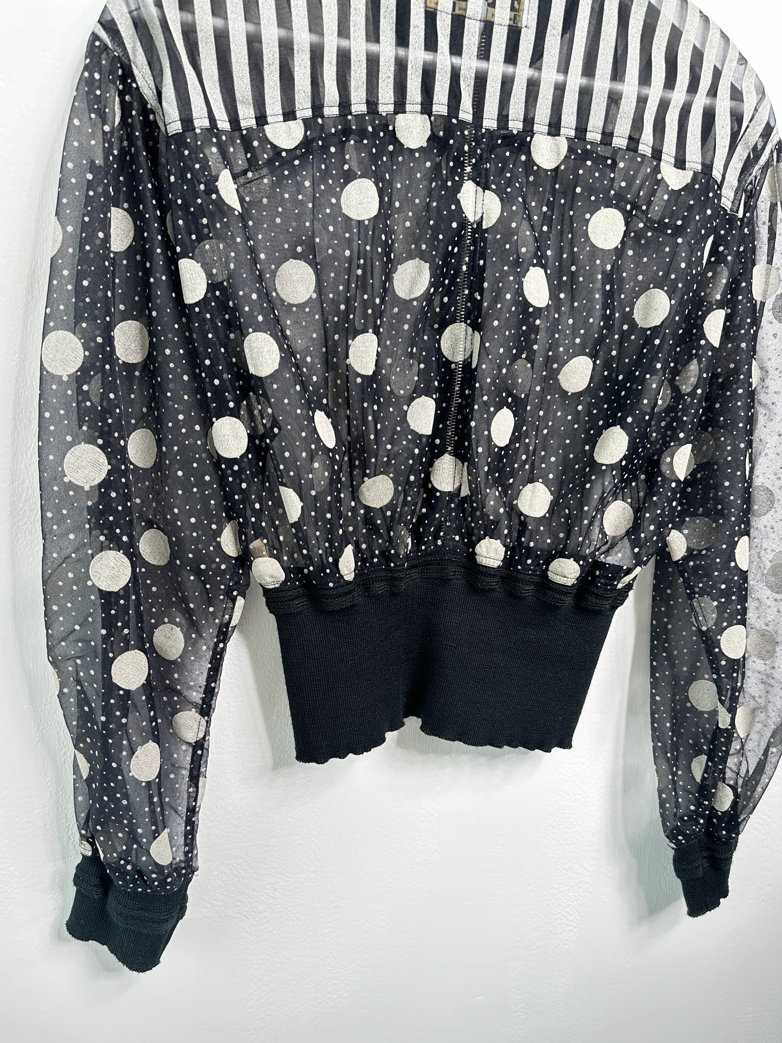 MARITHÉ + FRANÇOIS GIRBAUD x CLOSED - 1980s PANELED WAIST SHEER ZIPPED JACKET