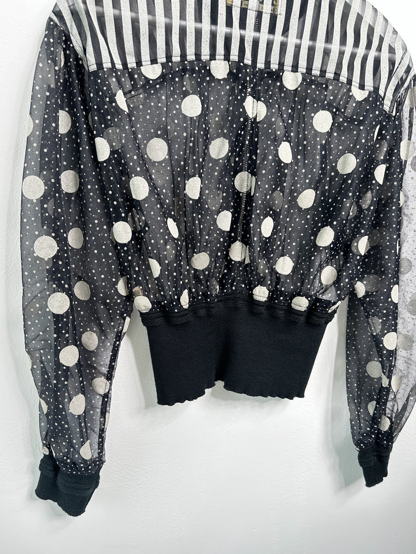 MARITHÉ + FRANÇOIS GIRBAUD x CLOSED - 1980s PANELED WAIST SHEER ZIPPED JACKET