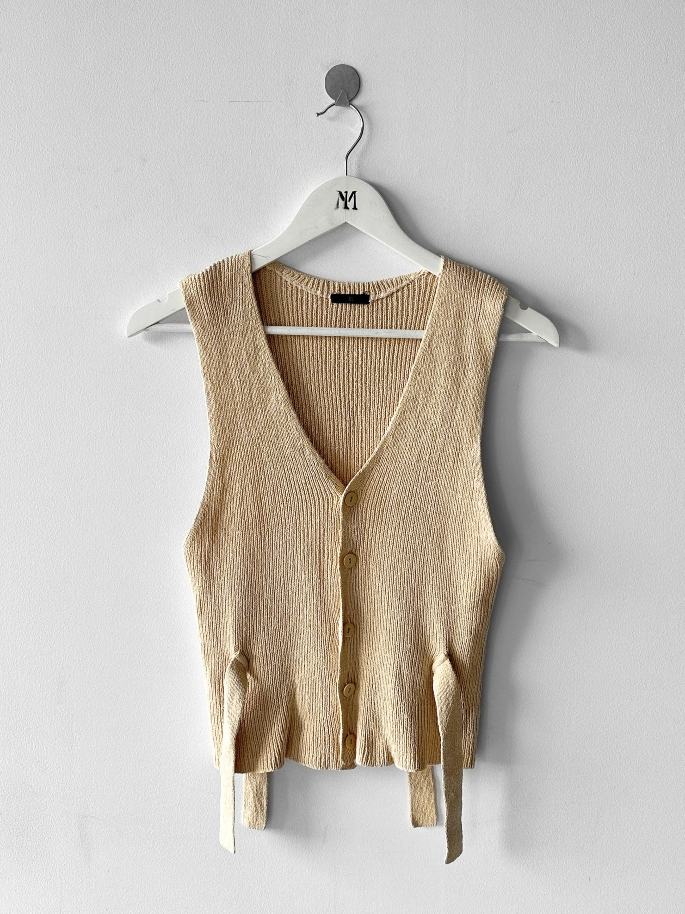 YOHJI YAMAMOTO Y'S -  early 1990s BUTTONED FRONT KNIT VEST TOP