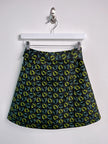 PRADA - S/S 2008 SILK MINI SKIRT WITH FRONT ZIP AND WAIST BELT