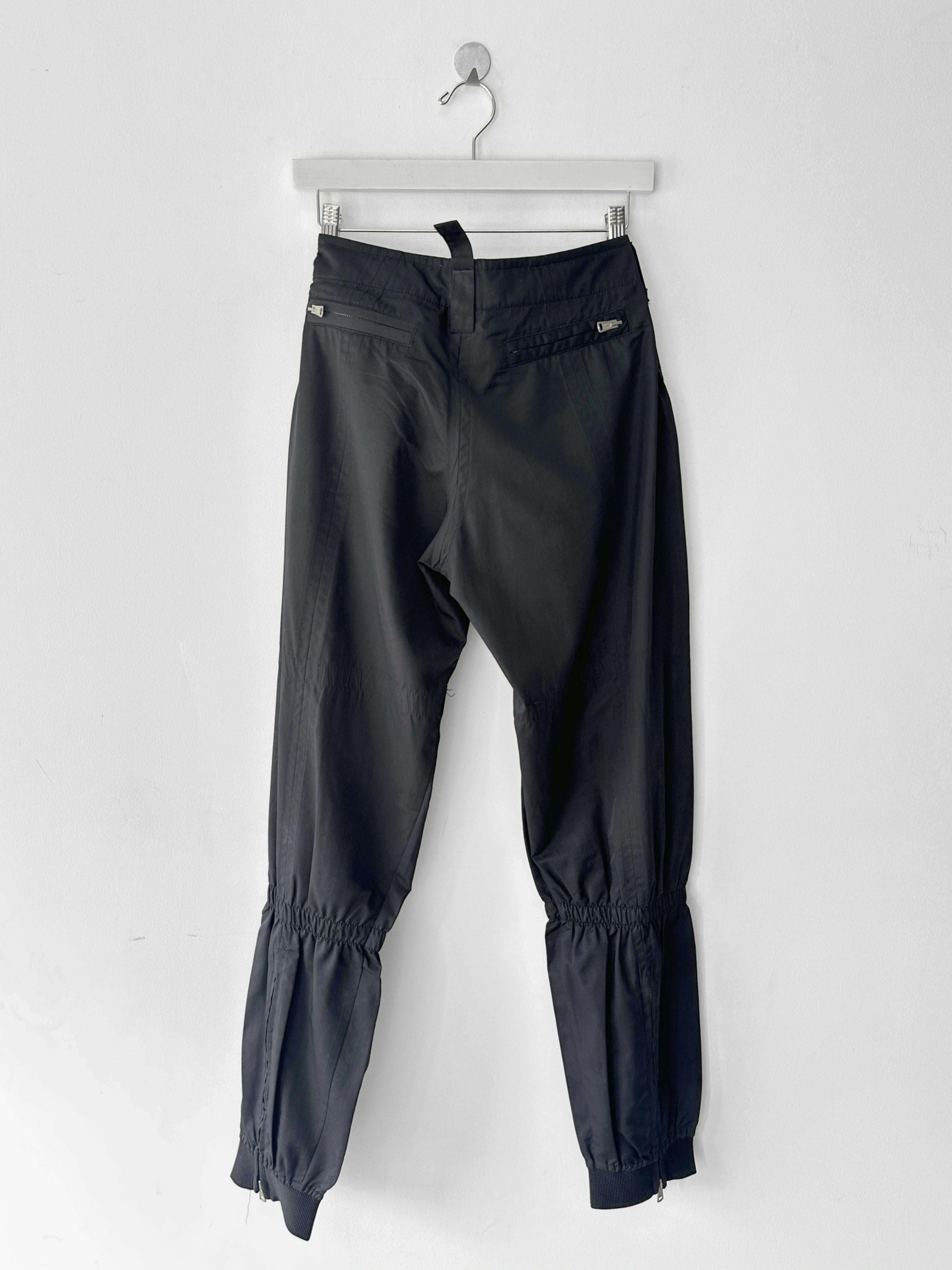 DSQUARED2 - late 1990s COATED TROUSERS WITH GATHERED DETAILS