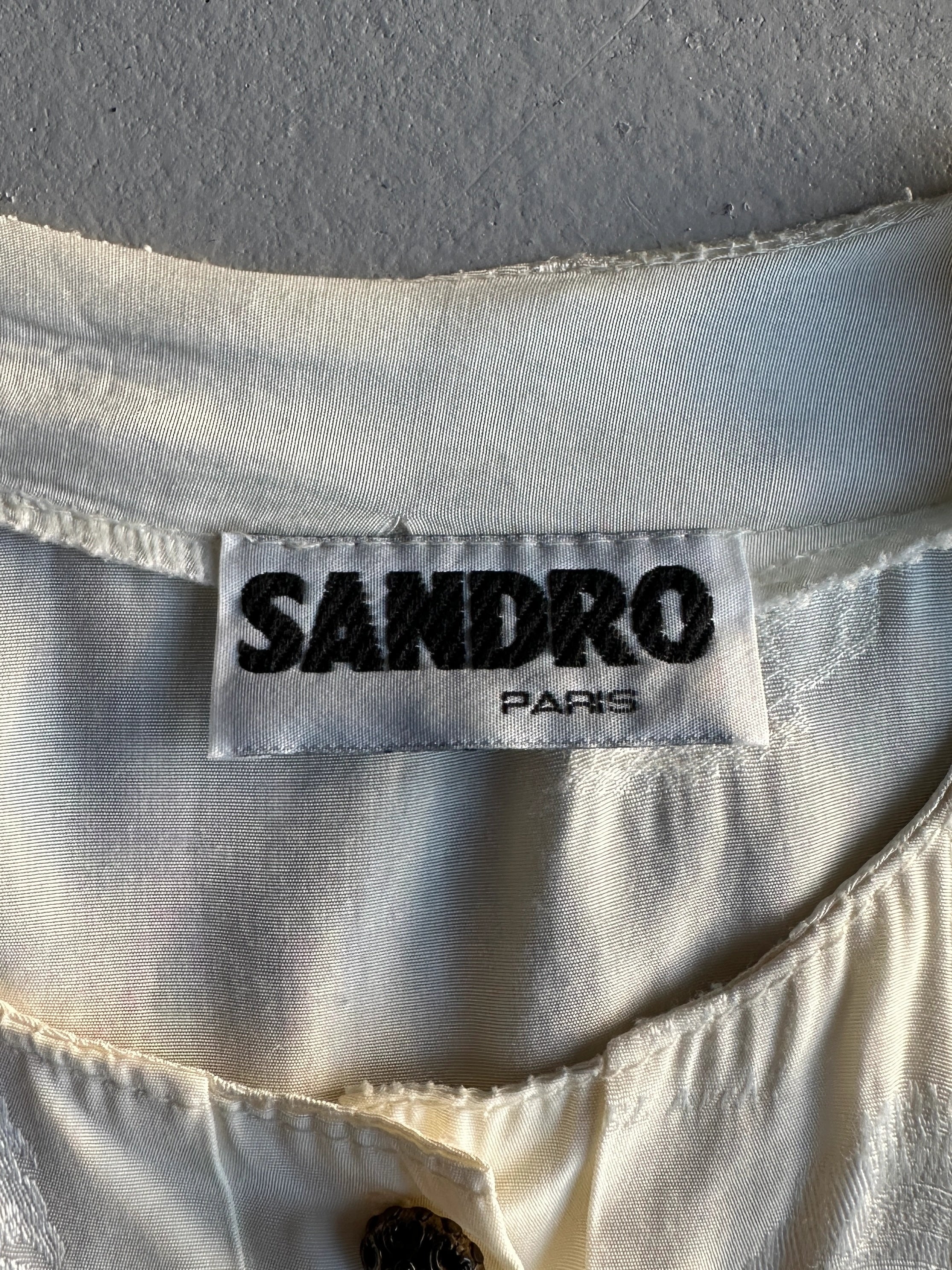 SANDRO PARIS- 1990s BUTTONED BLOUSE WITH CHAIN DETAIL