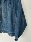 BONEVILLE BY MASSIMO OSTI - 1980s OVERSIZED DENIM BOMBER JACKET