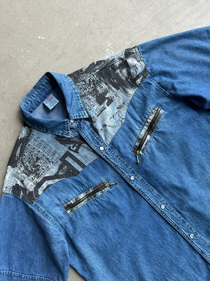 1980s HALF SLEEVE DENIM SHIRT