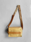 YOHJI YAMAMOTO Y'SACCS - early 2000s RECTANGULAR MESSENGER BAG WITH LEATHER FRONT PANEL