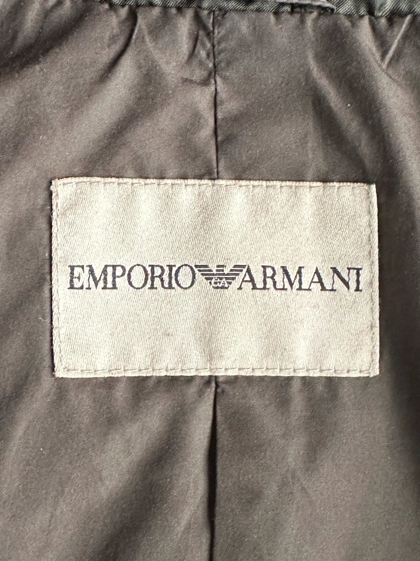 EMPORIO ARMANI - early 2000s ASYMMETRICAL FRONT CLOSURE FUNNEL NECK JACKET