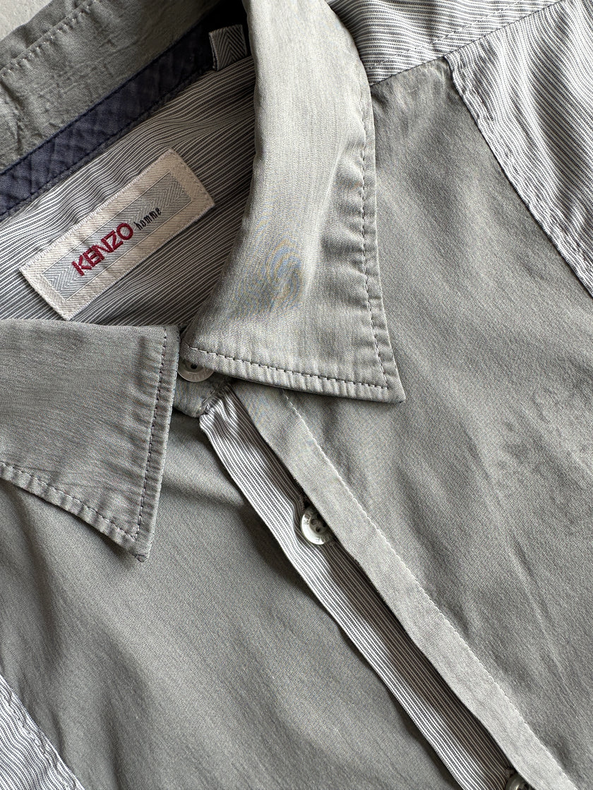 KENZO - 2000s CONTRASTING PANEL LONG SLEEVE SHIRT