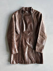 1990s DUAL ZIP FRONT LONG LEATHER JACKET