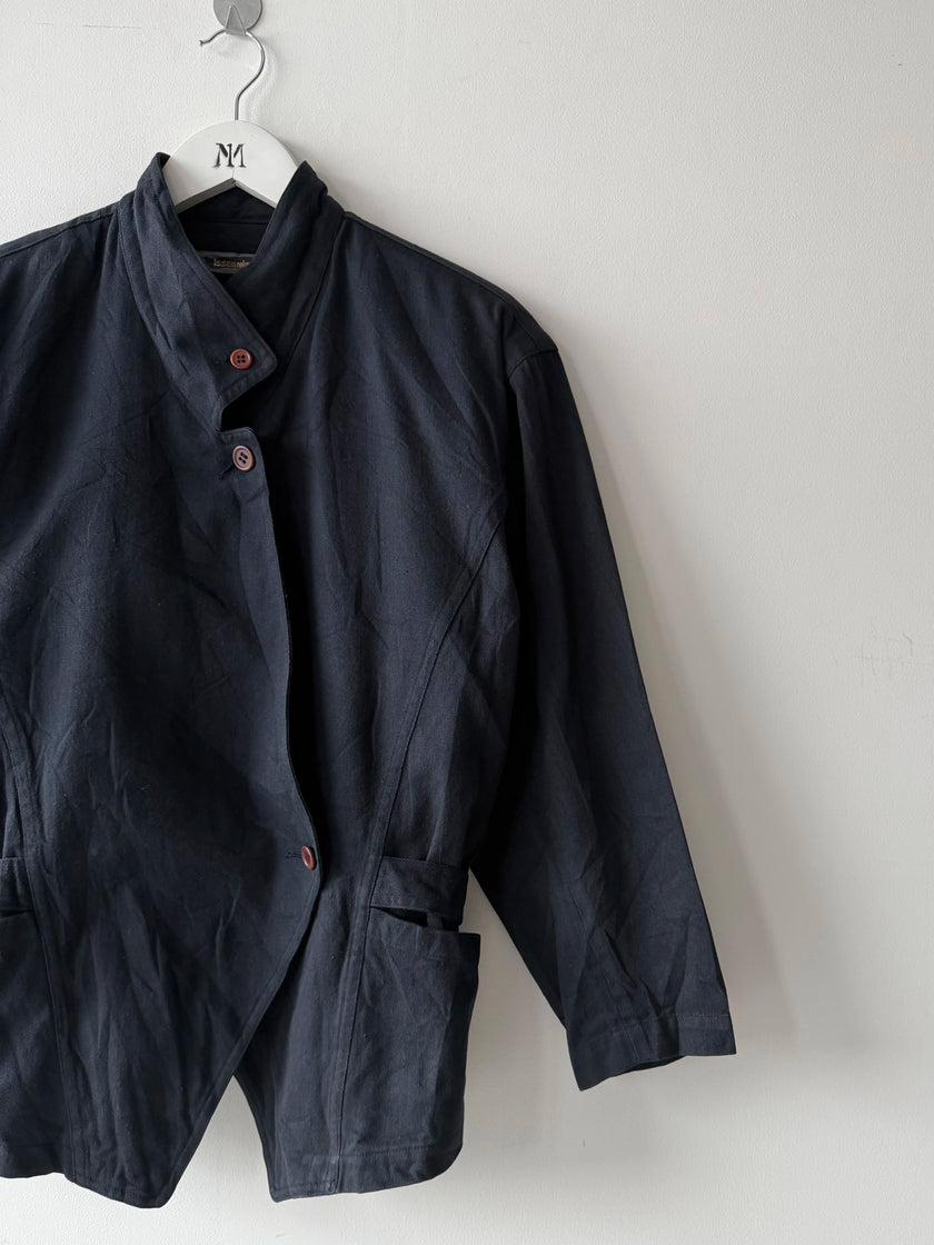 ISSEY MIYAKE - 1980s ASYMMETRICAL FRONT CLOSURE JACKET