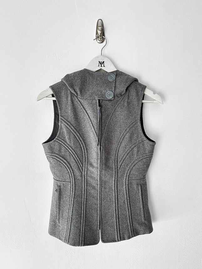 ITALIAN LABEL 2010s ZIPPED HOODED GILET JACKET