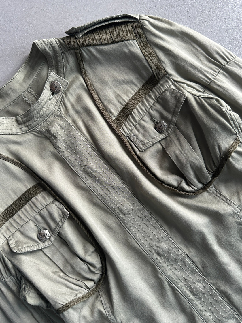 C’N’C COSTUME NATIONAL - 2000s CONTRASTING GREEN LIGHT JACKET