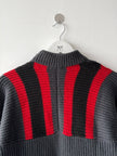 DANIELE ALESSANDRINI - 1990s CHUNKY KNIT JUMPER WITH ASYMMETRIC SIDE ZIP RUNNING FROM TOP TO BOTTOM