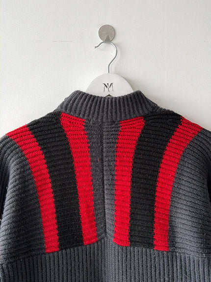 DANIELE ALESSANDRINI - 1990s CHUNKY KNIT JUMPER WITH ASYMMETRIC SIDE ZIP RUNNING FROM TOP TO BOTTOM
