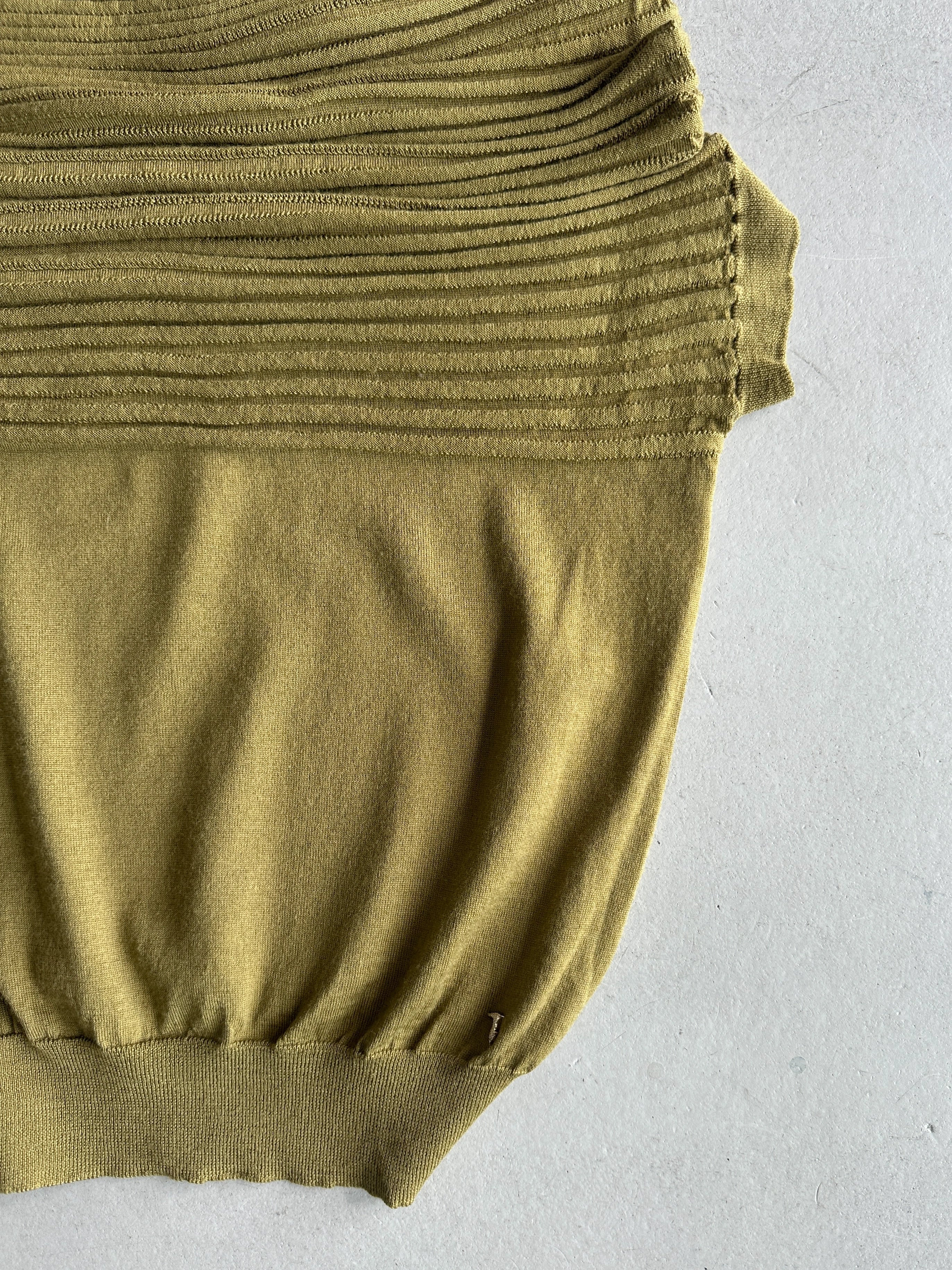 TRUSSARDI - 2000s SHOULDER OFF KNIT TOP