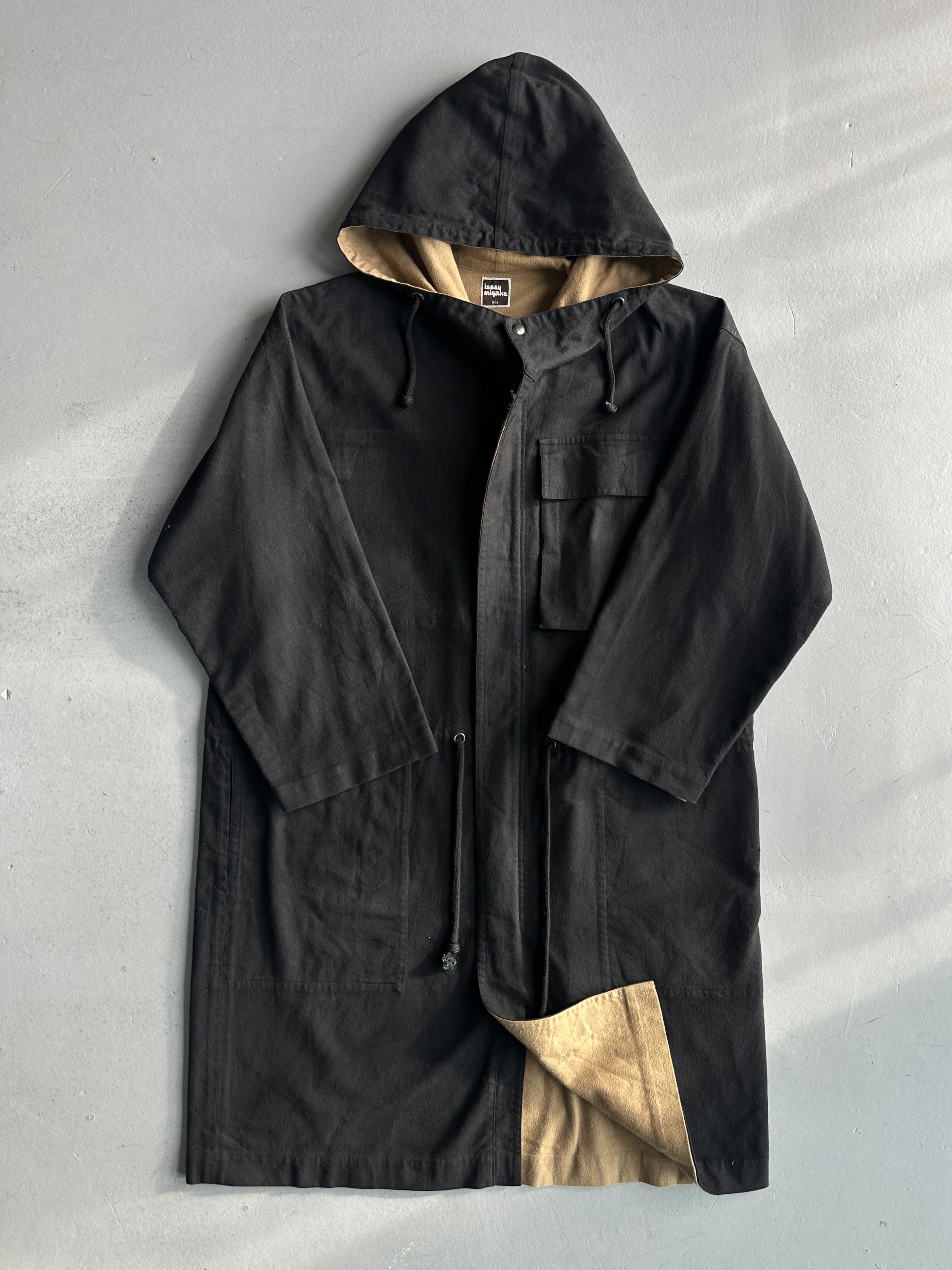 ISSEY MIYAKE - late 1970s REVERSIBLE HOODED PARKA COAT