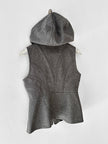ITALIAN LABEL 2010s ZIPPED HOODED GILET JACKET