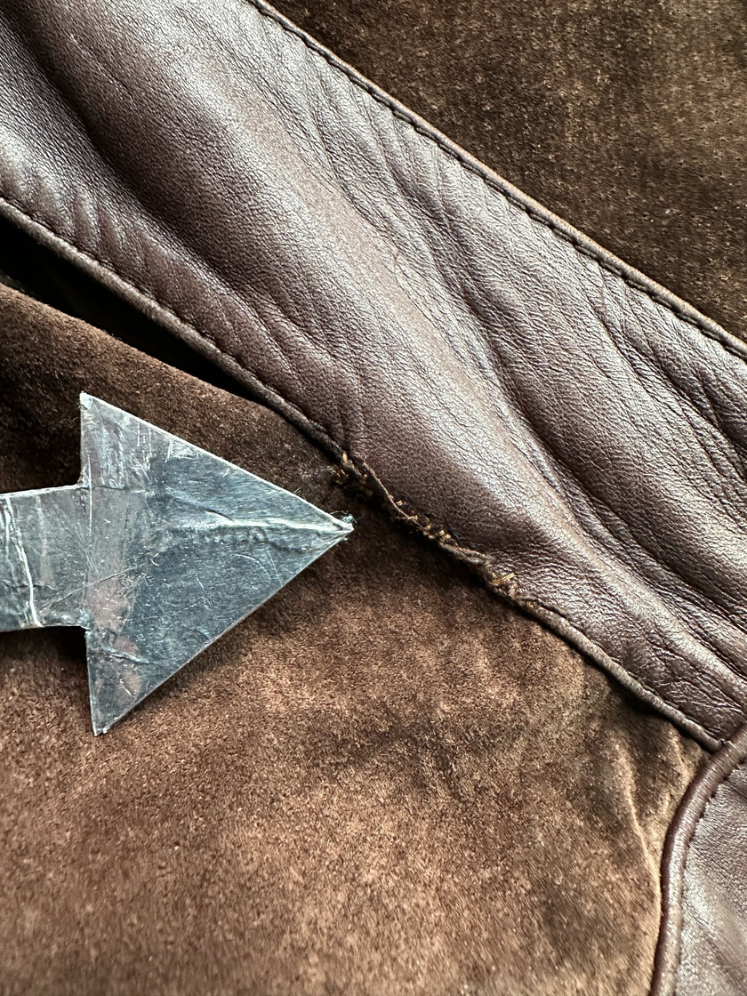 SPANISH LABEL 1980s PANELED LEATHER JACKET