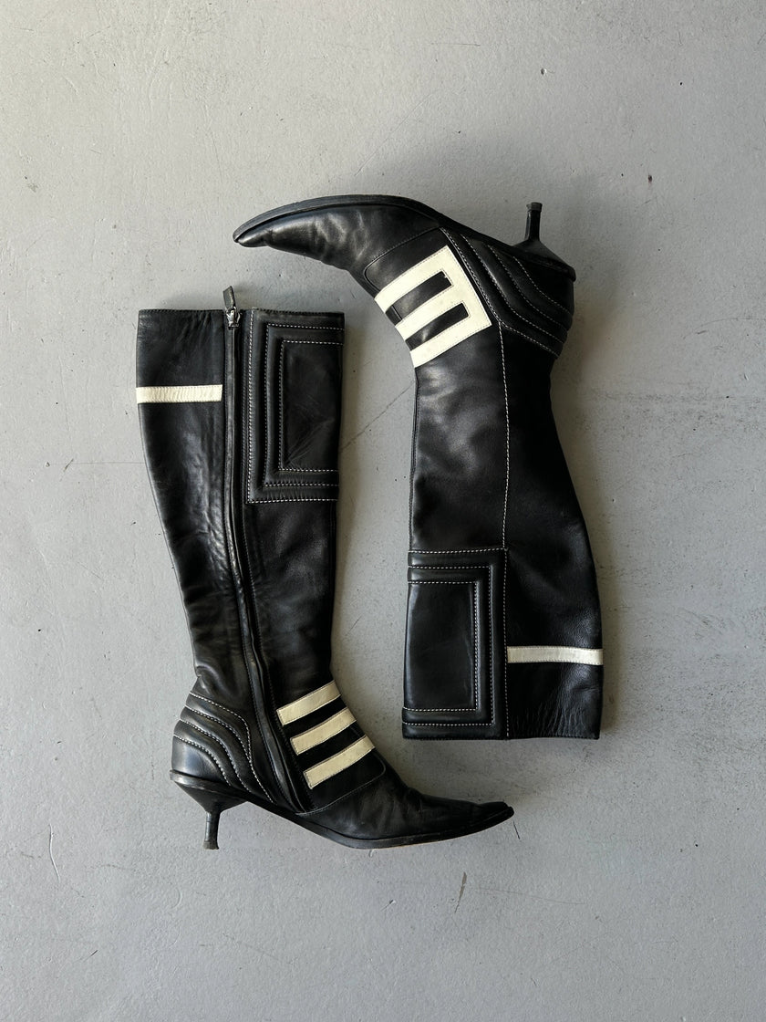 ETRO - F/W 2001 POINTED TOE KITTEN HEELS BOOTS