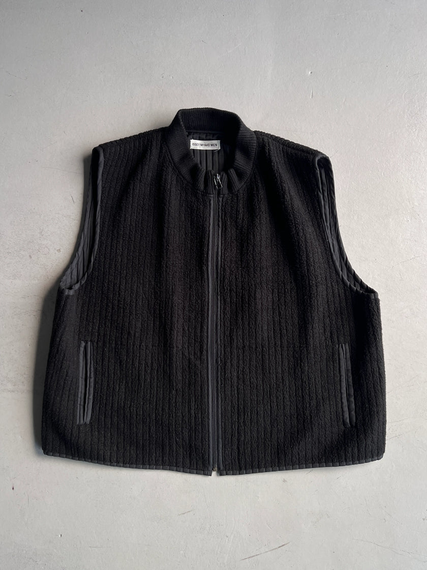 ISSEY MIYAKE MEN - 1990s ZIPPED FLEECE VEST GILET