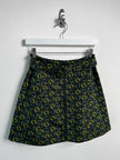 PRADA - S/S 2008 SILK MINI SKIRT WITH FRONT ZIP AND WAIST BELT