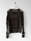 1990s OPEN WEAVE LONG SLEEVE KNIT TOP