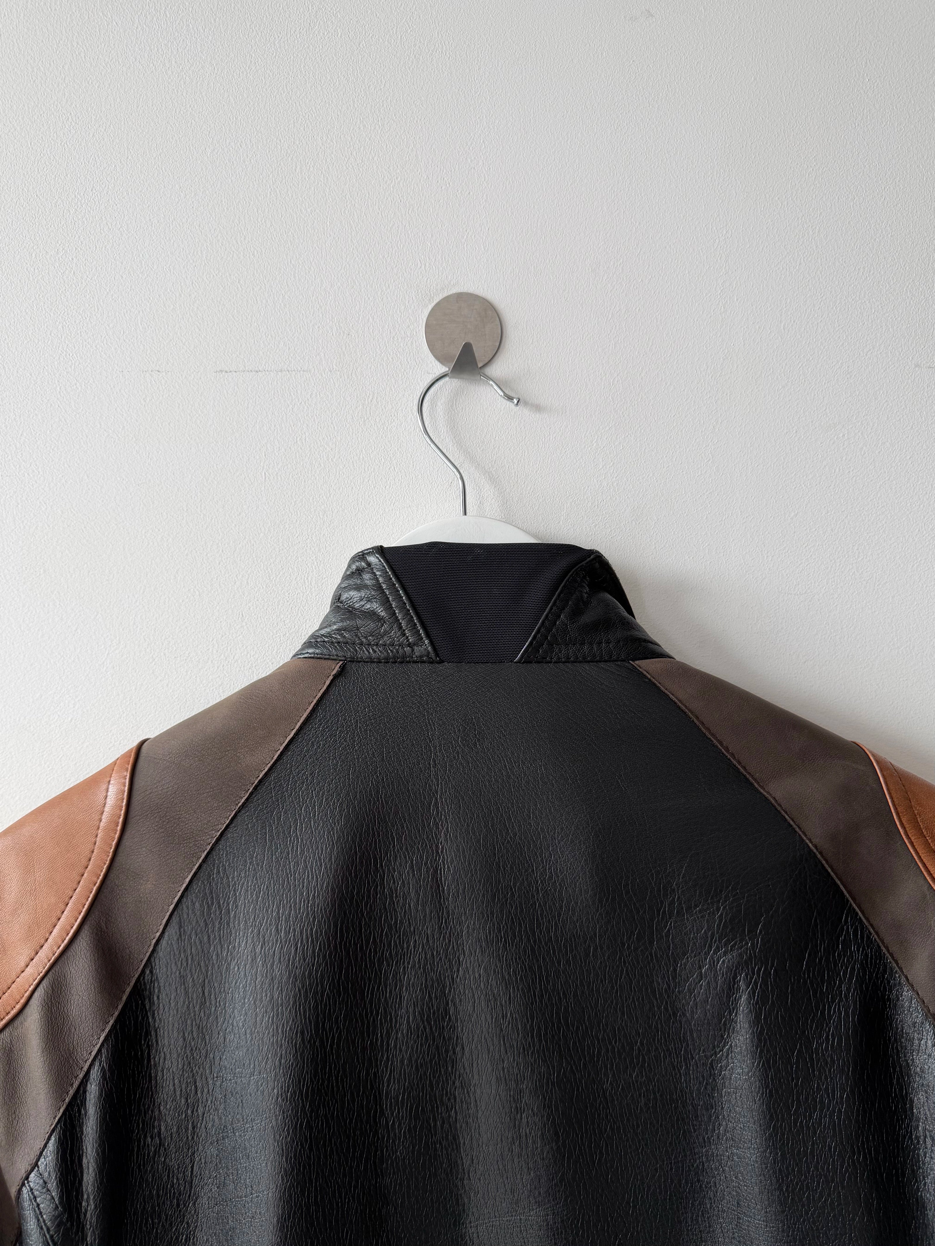 ANTONIO MARRAS - early 2000s PANELED LEATHER BIKER JACKET