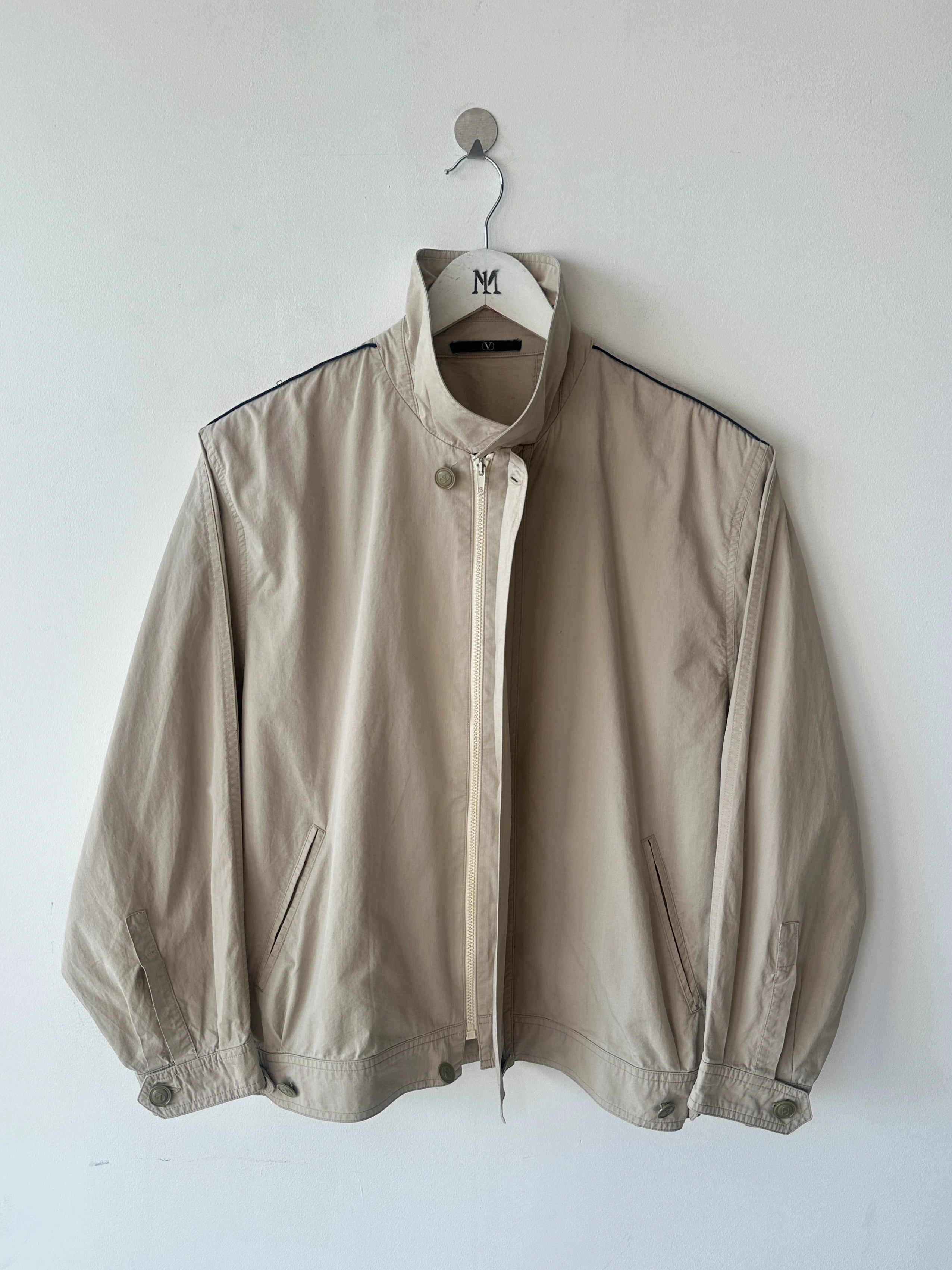 VALENTINO - late 1980s CROP FIT LIGHT BOMBER JACKET