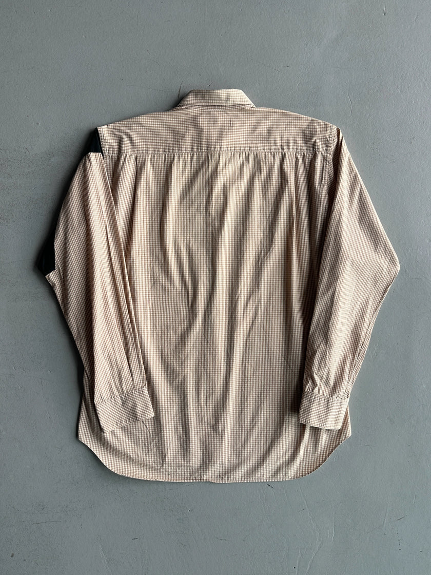 COMME DES GARÇONS SHIRT - F/W 2013 MICRO CHECK PATTERN SHIRT WITH OVERSIZED GRAPHIC AT FRONT