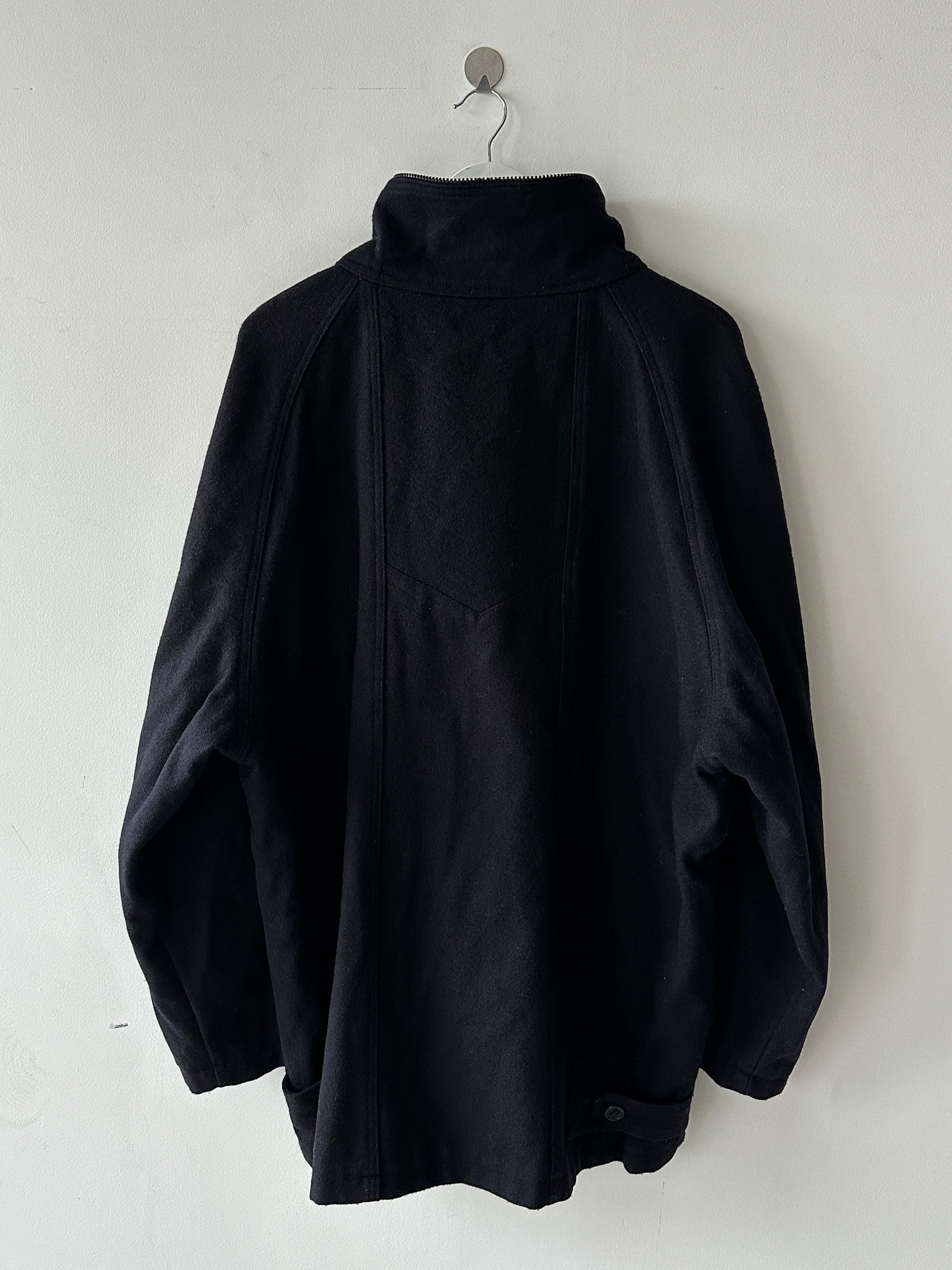 ITALIAN LABEL 1980s WOOL JACKET WITH REMOVABLE ZIPPED HOOD