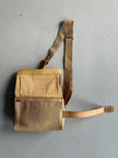 YOHJI YAMAMOTO Y'SACCS - early 2000s RECTANGULAR MESSENGER BAG WITH LEATHER FRONT PANEL