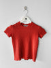 EMPORIO ARMANI - late 1980s PLEATED TEXTURE CROP FIT TOP