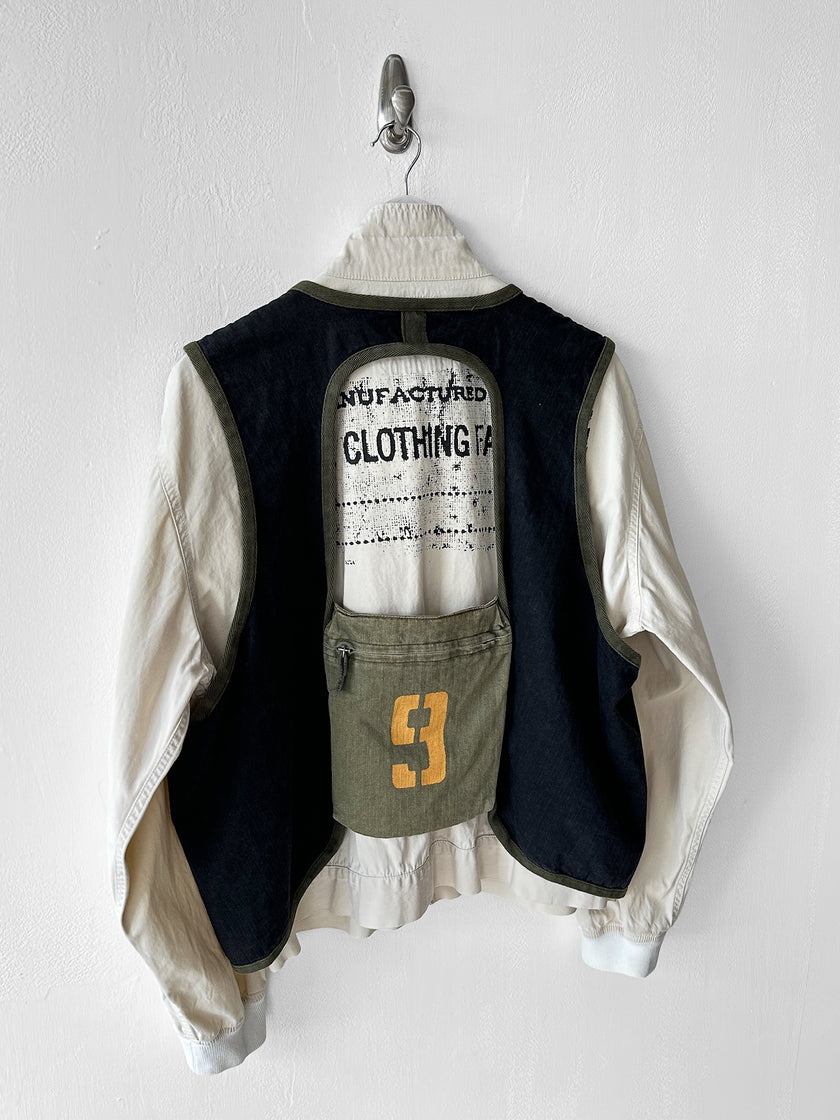 DIESEL - 1980s 2 in 1 BOMBER JACKET WITH LAYERED ZIPPED VEST