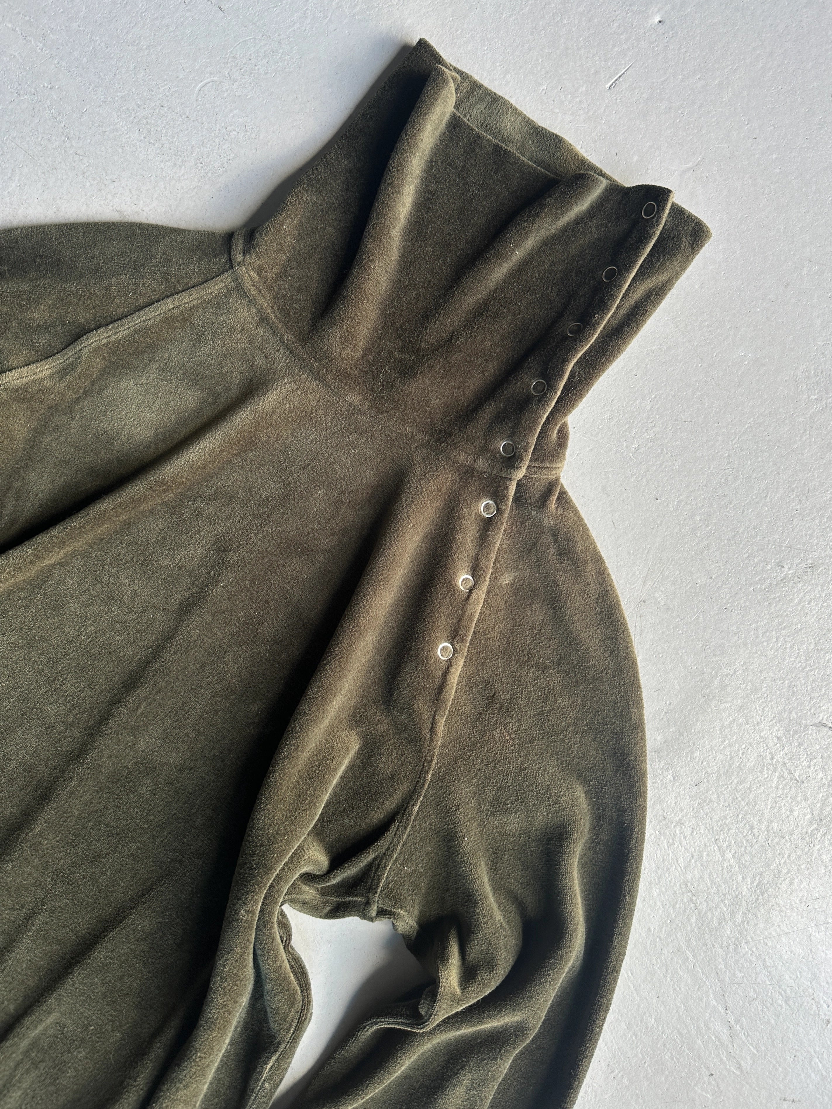 EMPORIO ARMANI - early 2000s SIDE BUTTONED FUNNEL NECK CHENILLE TOP