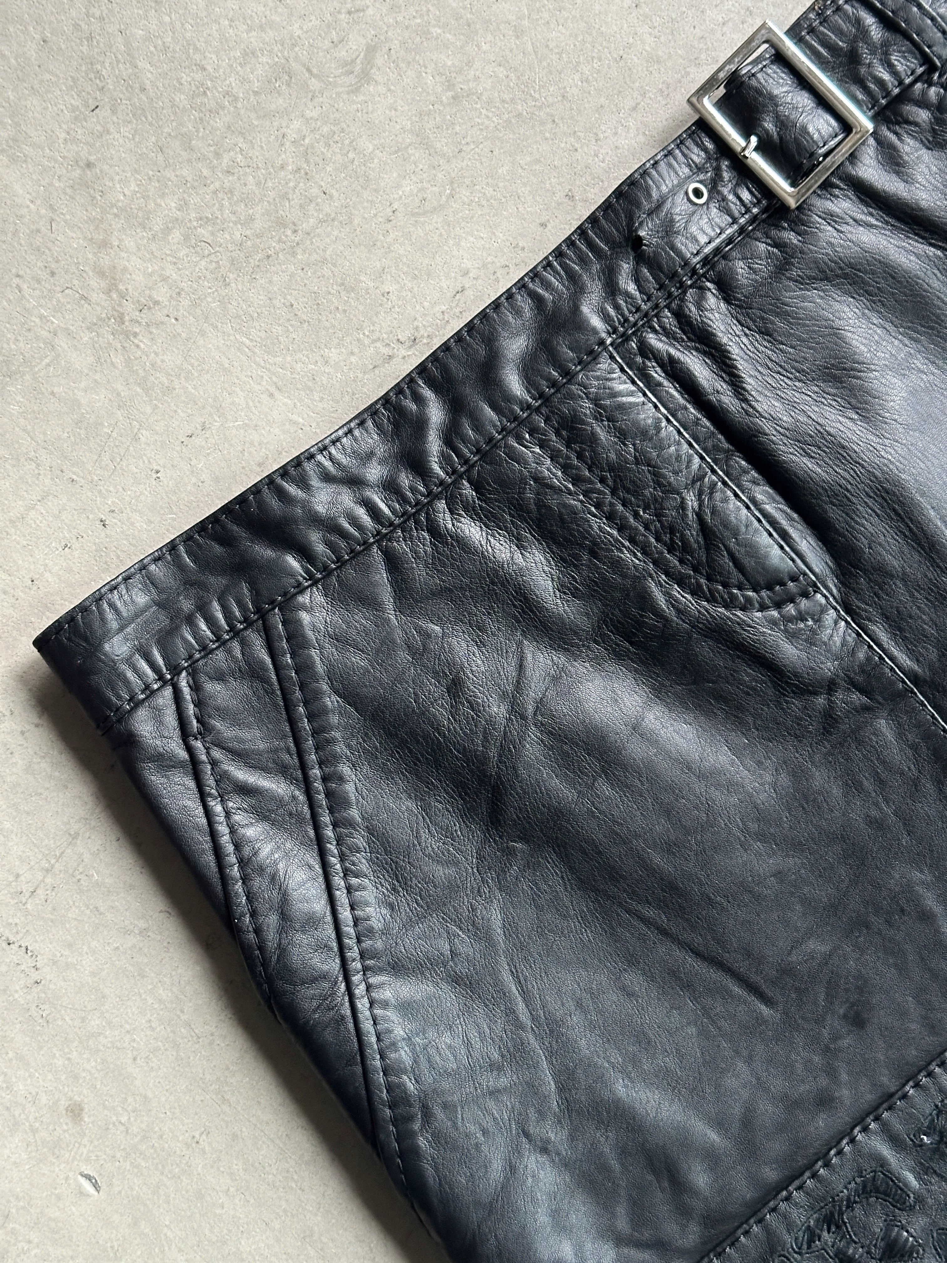 ICEBERG- 1990s LEATHER MINI SKIRT