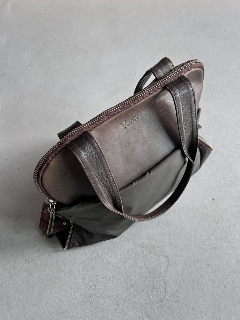 YOHJI YAMAMOTO Y'SACCS - 1990s 2 IN 1 LEATHER AND NYLON BAG