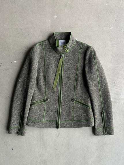 MOSCHINO - 2000s TWEED JACKET WITH BOLD STITCHING