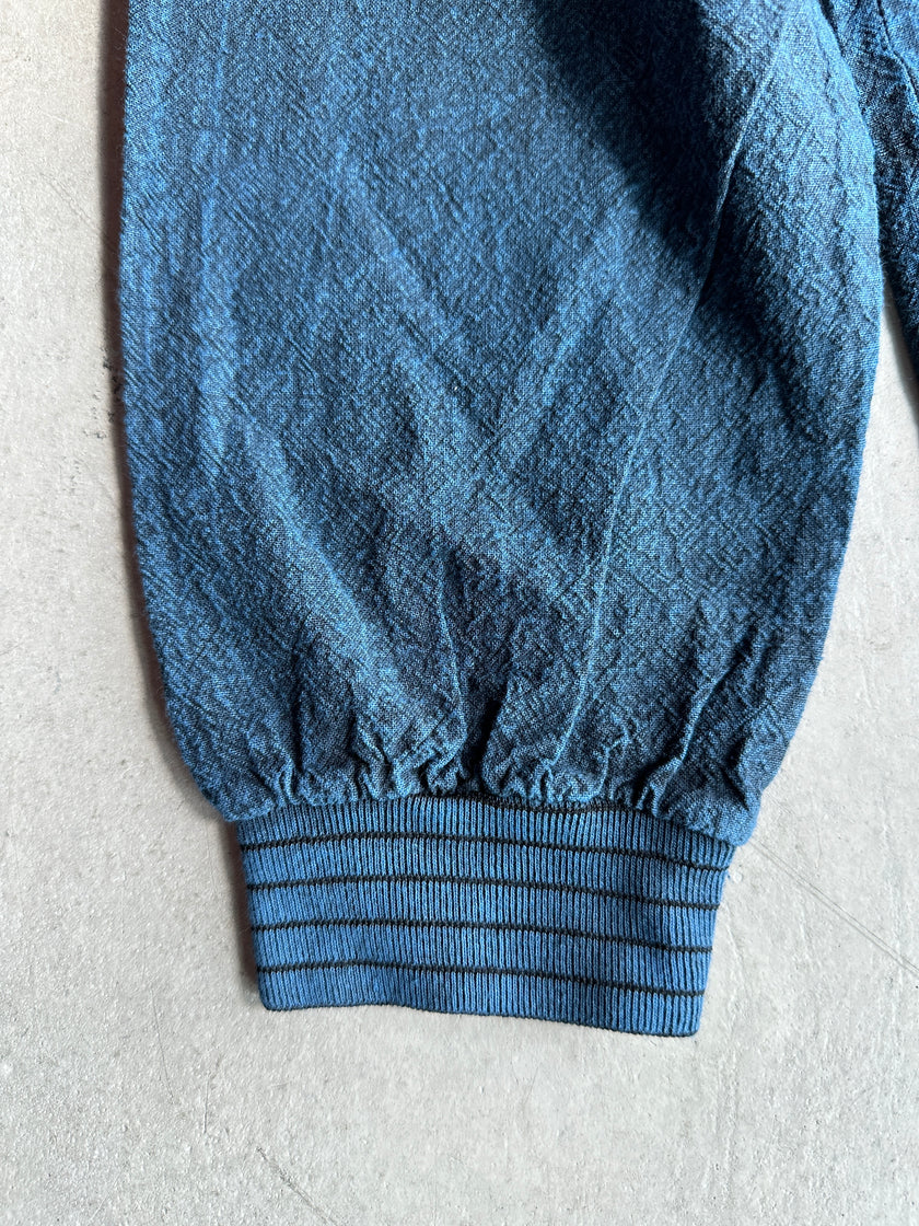 1980s DENIM LOOK POLO SWEATER